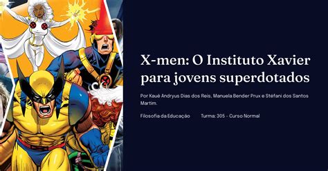 instituto xavier para jovens|O Instituto